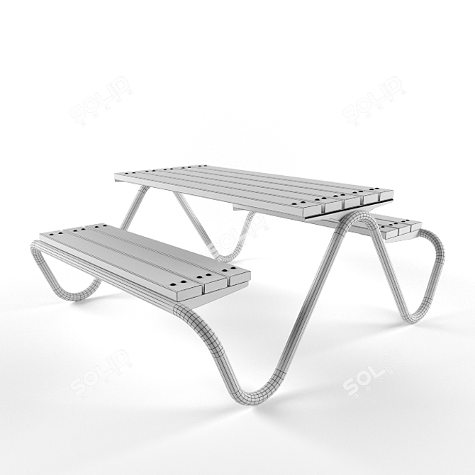 Vestre Hvilan Bench: Stylish Outdoor Seating 3D model image 2