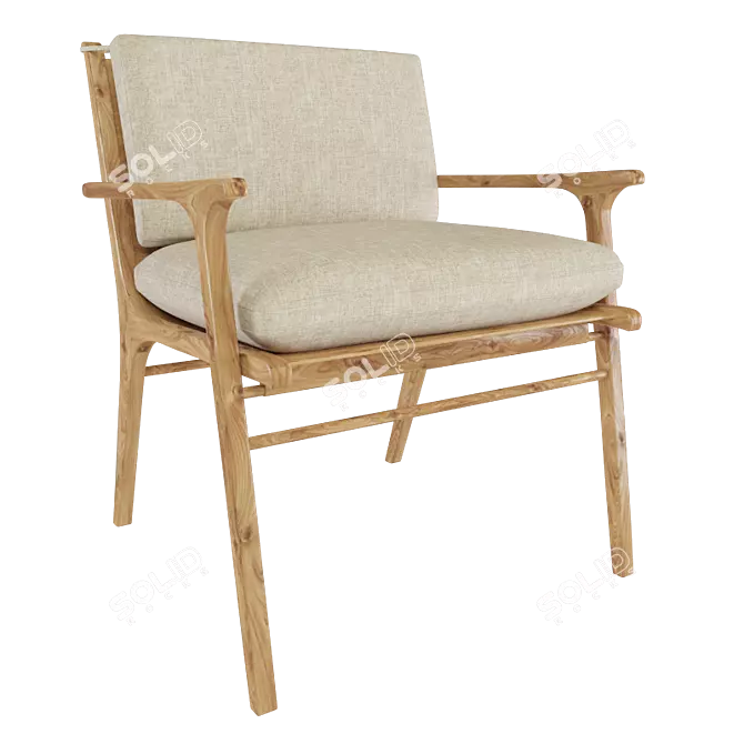 Ren Wood Dining Chair 3D model image 1