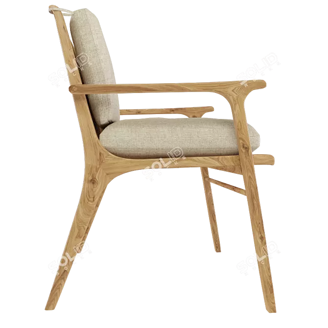Ren Wood Dining Chair 3D model image 2