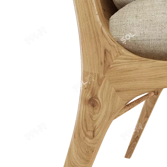 Ren Wood Dining Chair 3D model image 3