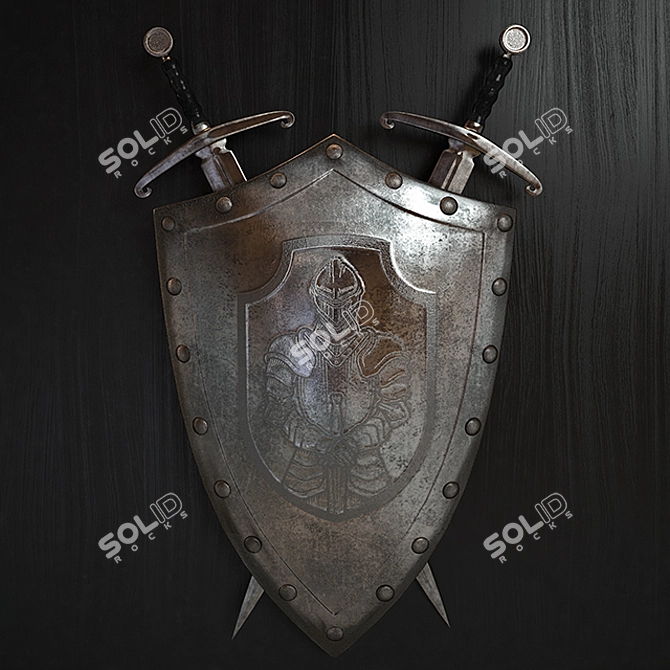 Knight's Guardian Sword and Shield 3D model image 1