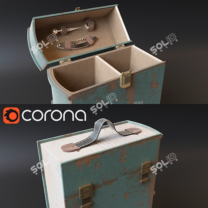 Elegant Beaujolais Wine Chest 3D model image 3