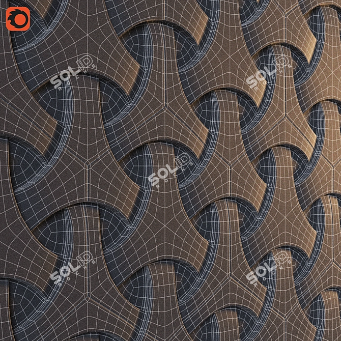 Japanese Weave Concrete Tile 3D model image 3