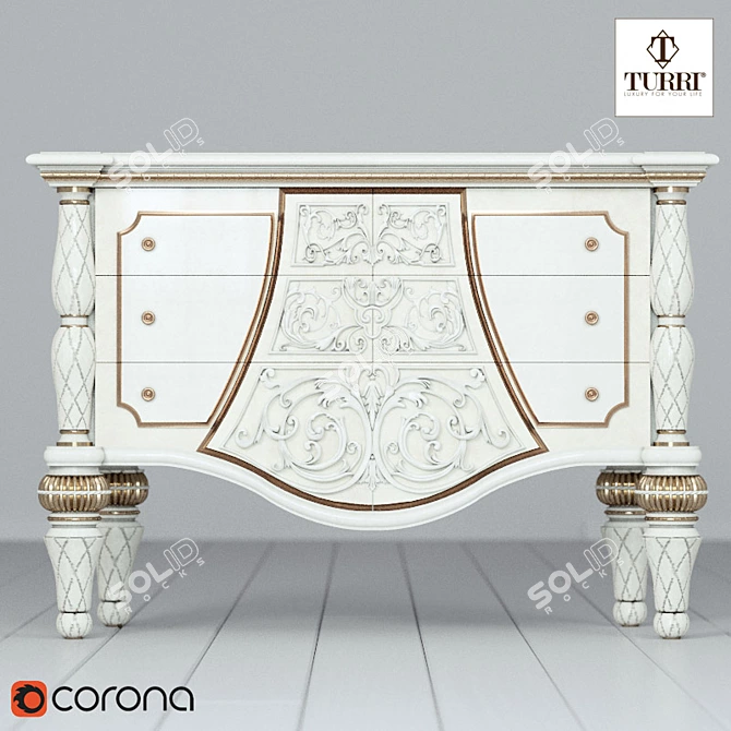 Elegant Turri Bovary Dresser 3D model image 1