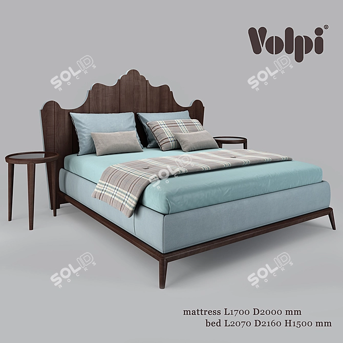 Contemporary Bed by Volpi 3D model image 1