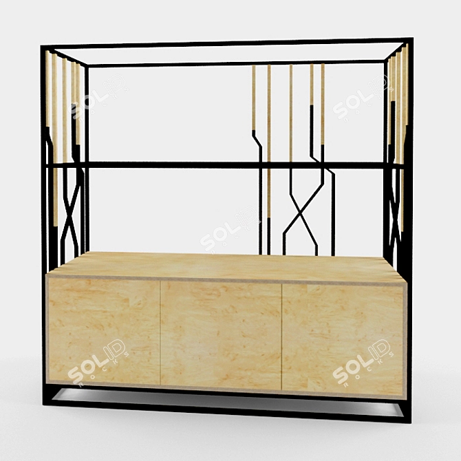 Zaremba Metal Frame Shelf 3D model image 1
