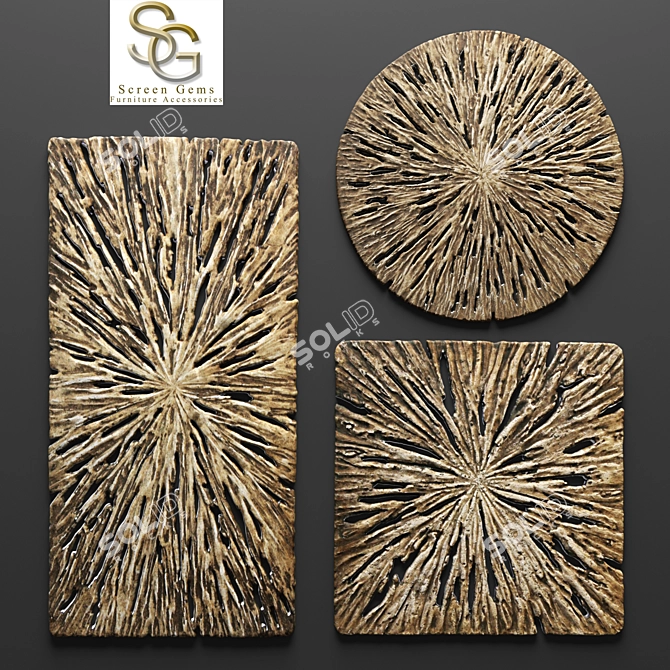 Rustic Decay Wood Wall Art 3D model image 1