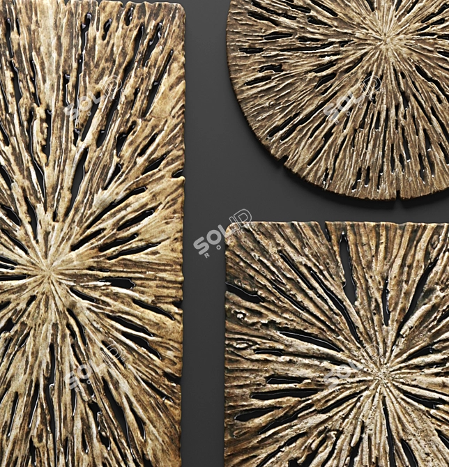 Rustic Decay Wood Wall Art 3D model image 2