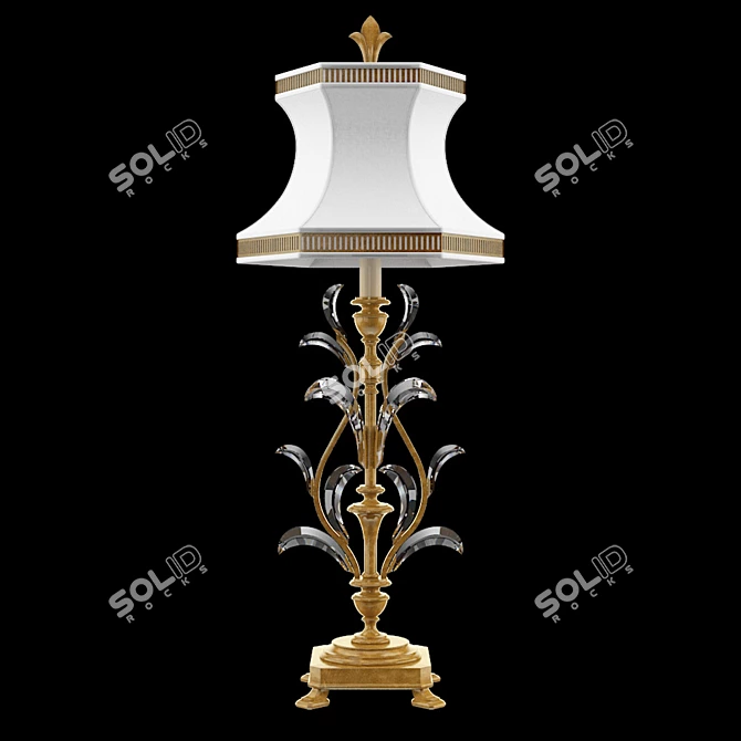 Beveled Arcs Gold Console Lamp 3D model image 1