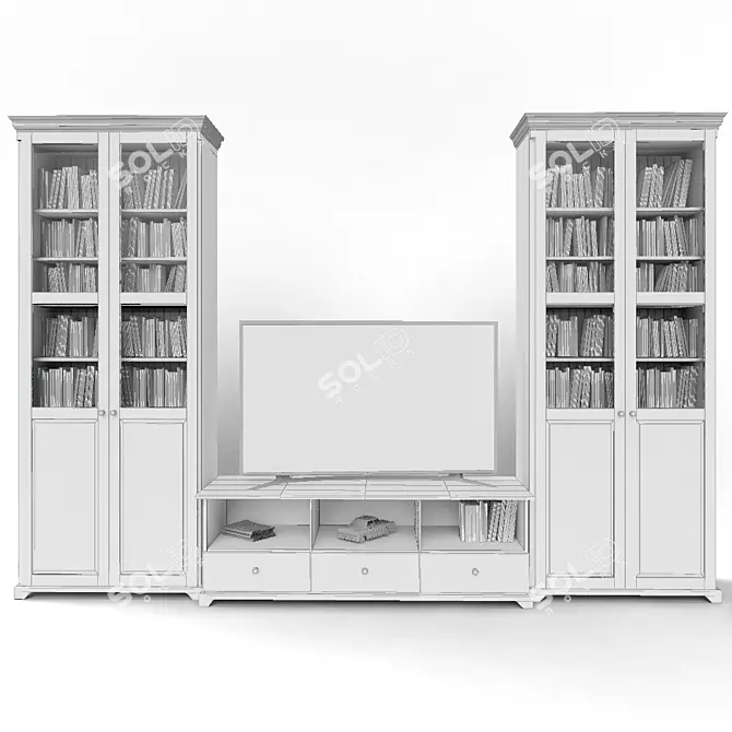 Liatorp TV Wardrobe Combo - Modern Design, Spacious Storage 3D model image 2