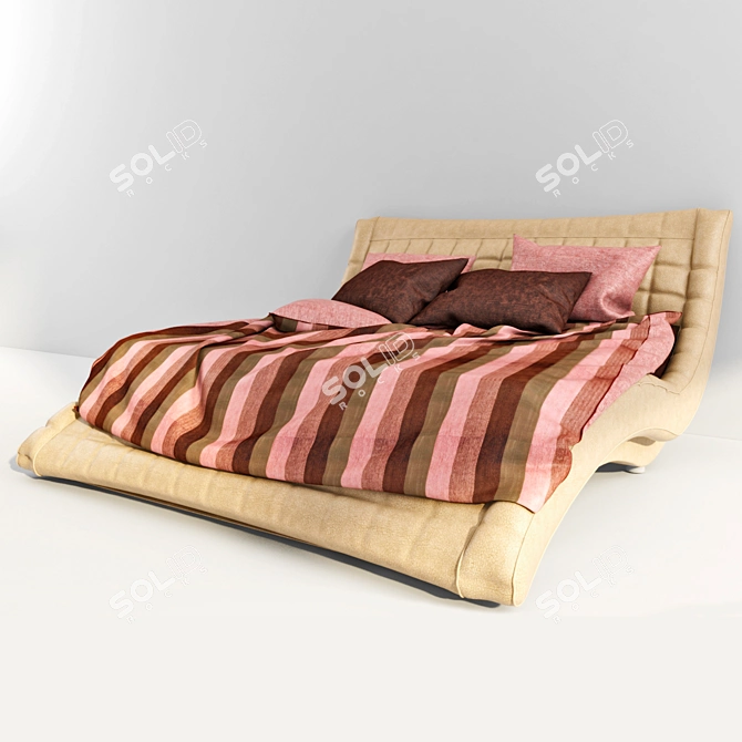 Elegant 4 Bed Set 3D model image 2