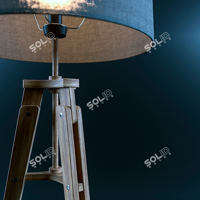 Wooden Telescope Floor Lamp | Height: 158cm 3D model image 2