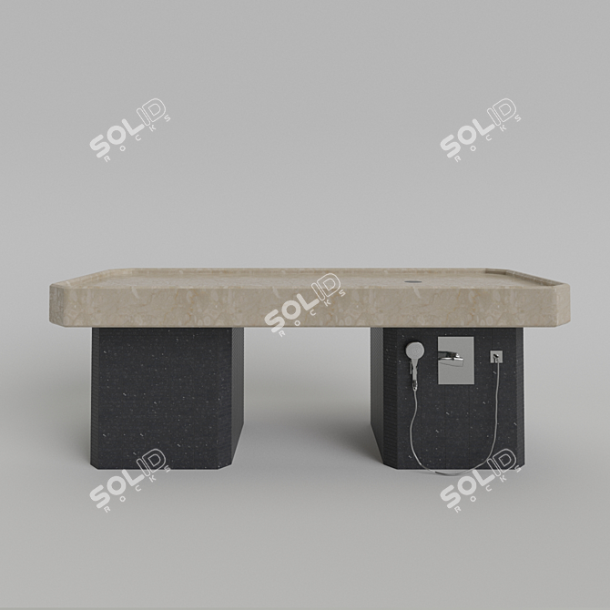 Marble Hammam Table for Luxury Spa 3D model image 1