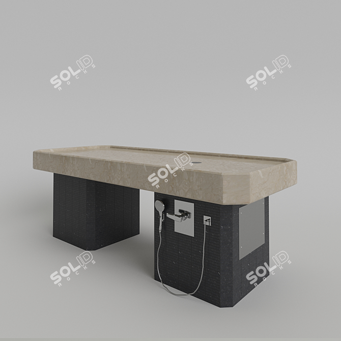 Marble Hammam Table for Luxury Spa 3D model image 2