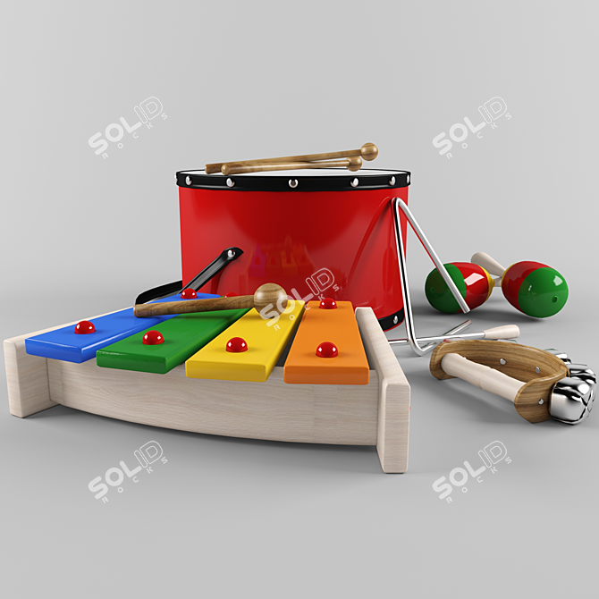 Melody Makers: Children's Musical Instrument Set 3D model image 1