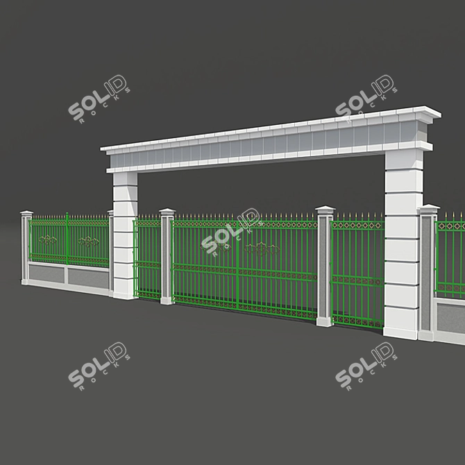 Elegant Fence Arch 3D model image 1