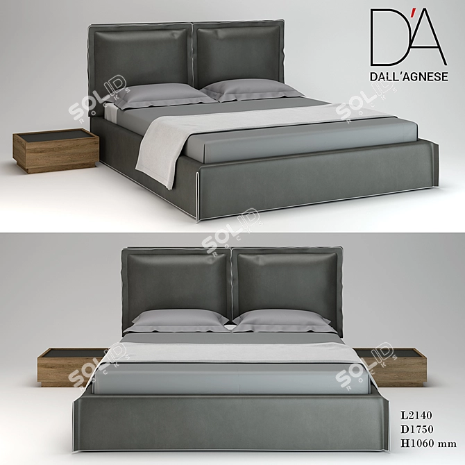 Modern Bed Dall'Agnese Free 3D model image 1