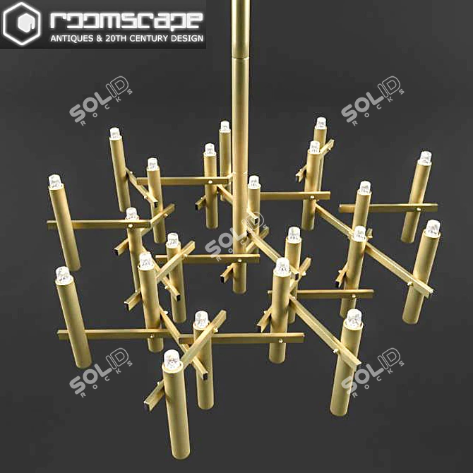 Luxurious Sciolari Gold Chandelier - 21 Lights 3D model image 1