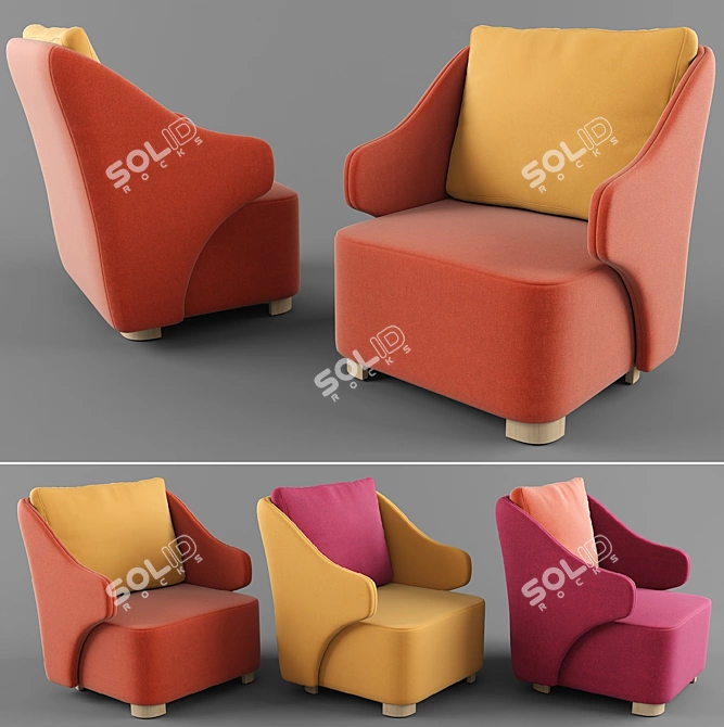 British Isle Inspired Vectis Armchair 3D model image 1