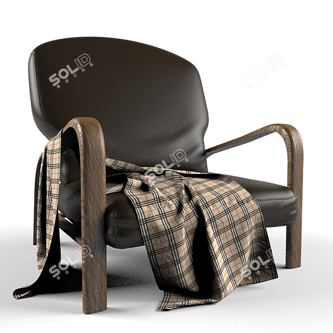 Elegant Armchair: 900x950, V-Ray, 3Ds Max 3D model image 1