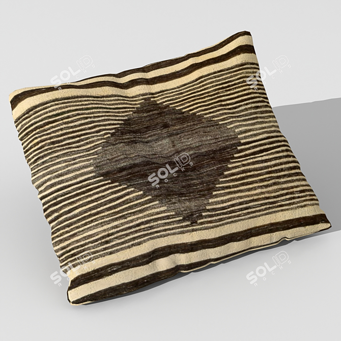 Tribal Kuba Fabric Sofa Pillow 3D model image 1