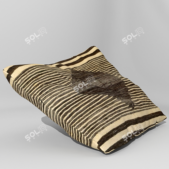 Tribal Kuba Fabric Sofa Pillow 3D model image 2