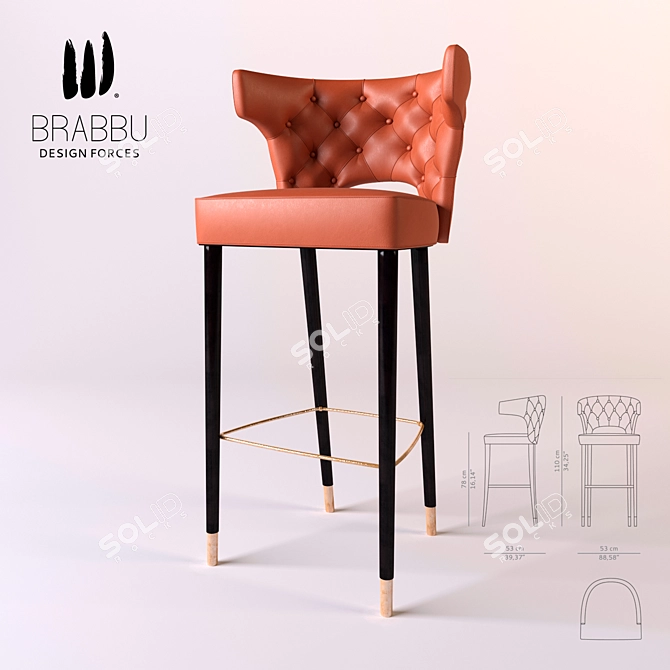Modern Elegance: BRABBU Kansas Bar Chair 3D model image 1