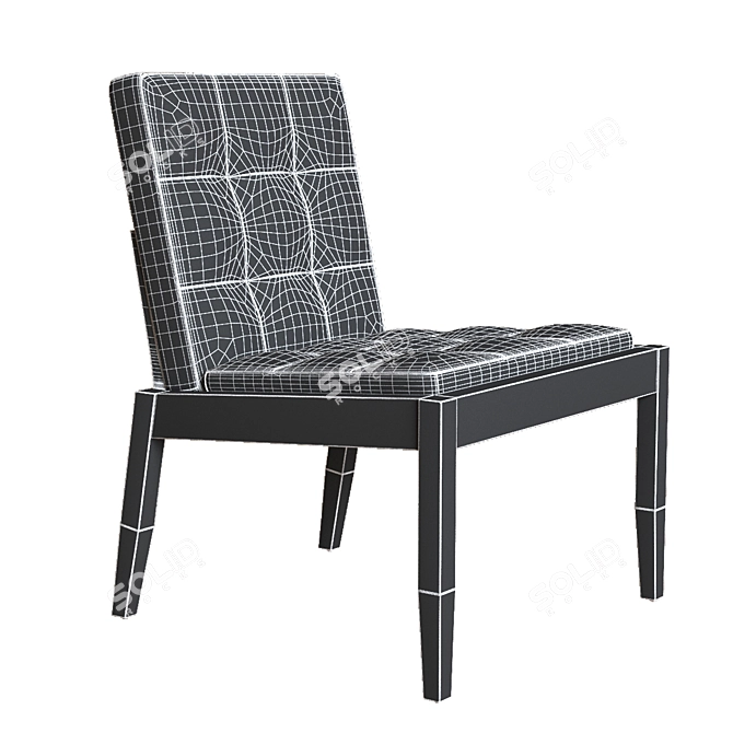 Italian Design BEVER Armchair 3D model image 3