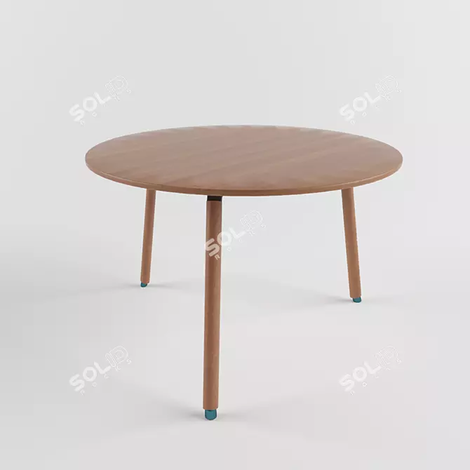 Triple Table Set 3D model image 3