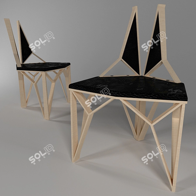 Modern High-Tech Dual-Back Chair 3D model image 1