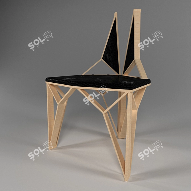 Modern High-Tech Dual-Back Chair 3D model image 2