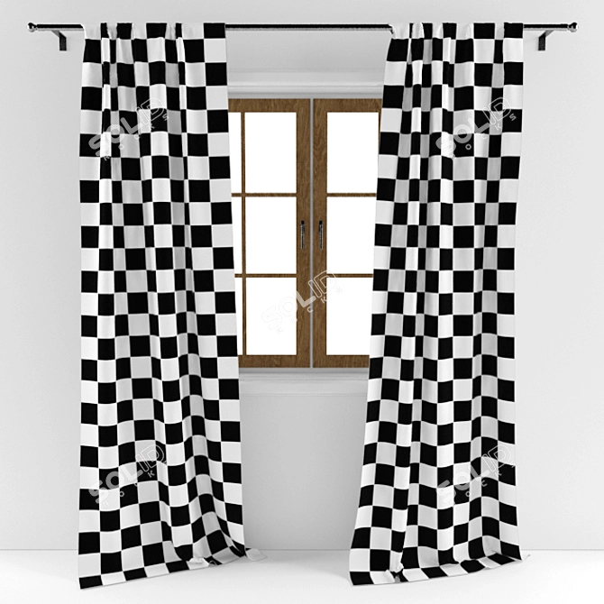 Window Curtains - Elegant and Versatile 3D model image 2