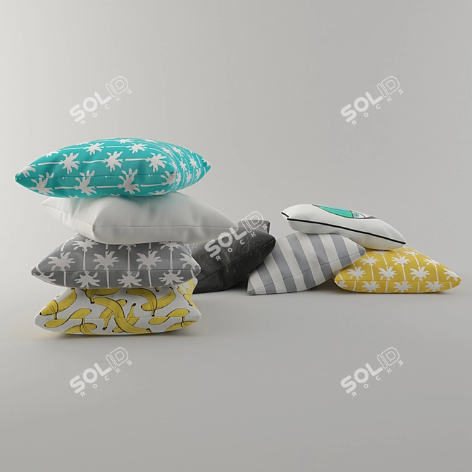 Tropical Vibes Cushion Set (H&M Home) 3D model image 3