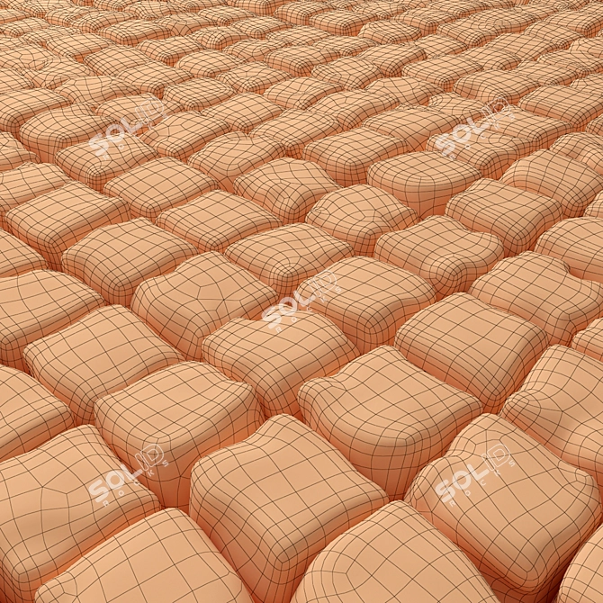 Title: Antique Square Pavers 3D model image 3