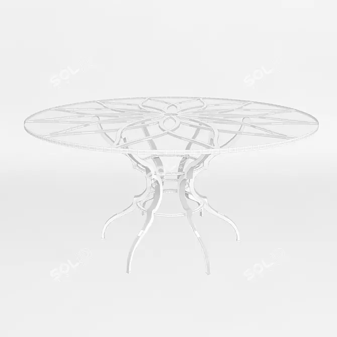 Sleek Acrylic Painted Round Dining Table 3D model image 2