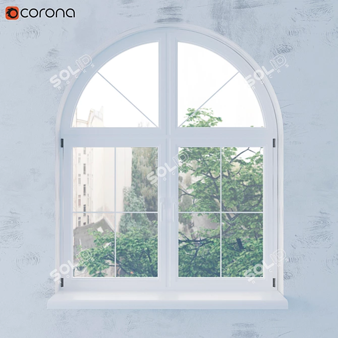 Elegant Arched Window Design 3D model image 1