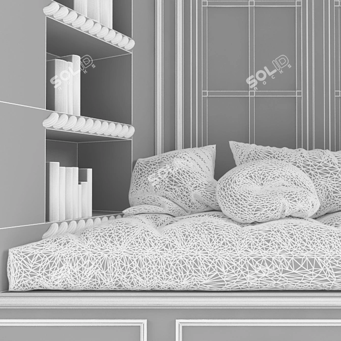 Bookshelf Window: Cozy Reading Nook 3D model image 3