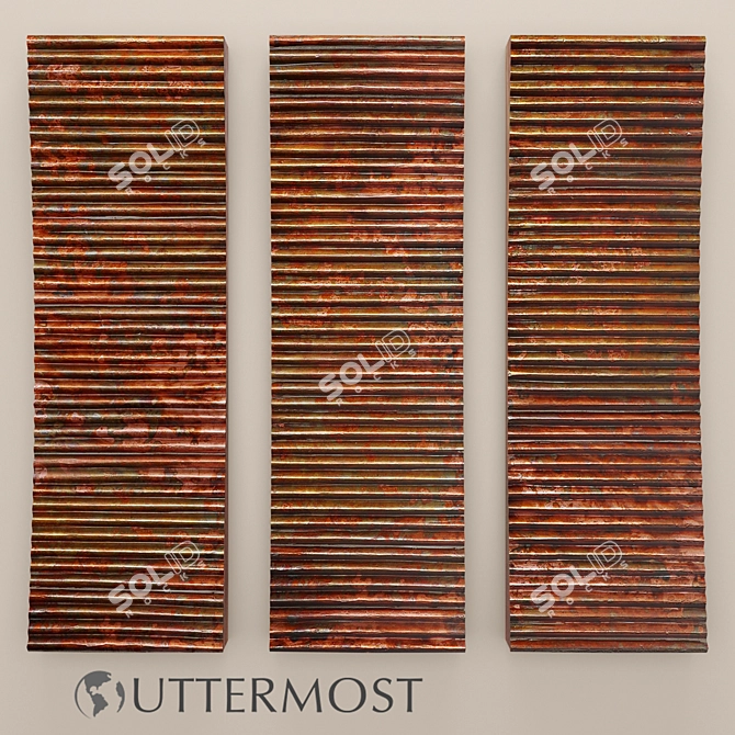 Adara Copper Wall Art Set - Stunning Decor 3D model image 1