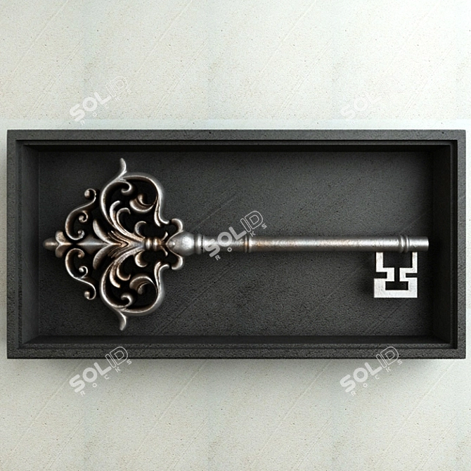 Vintage Key Ornament 3D model image 1