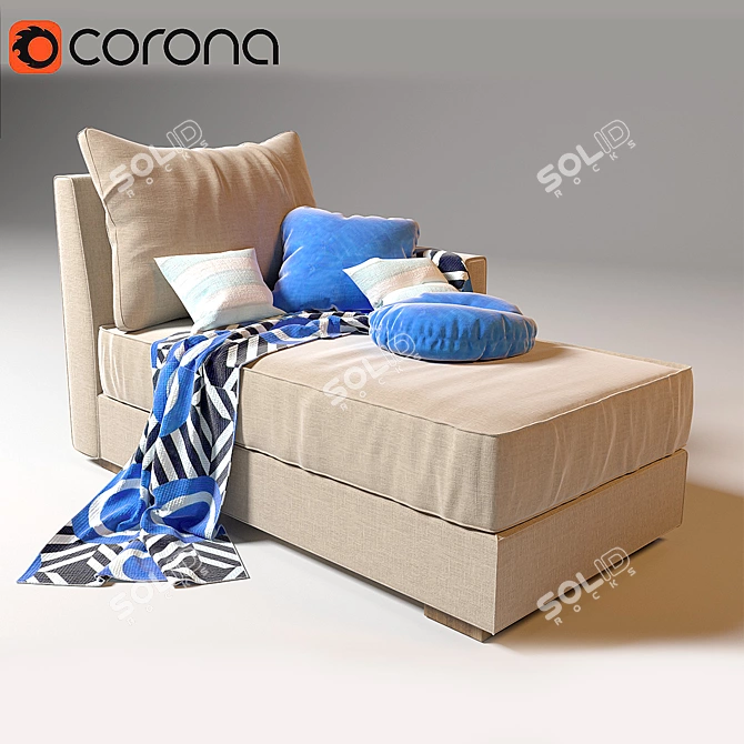 Milky White Youpin Sofa Couch 3D model image 1