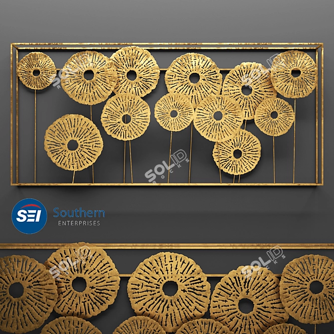 Radiant Reflections: Southern Enterprises Aura Wall Sculpture 3D model image 1