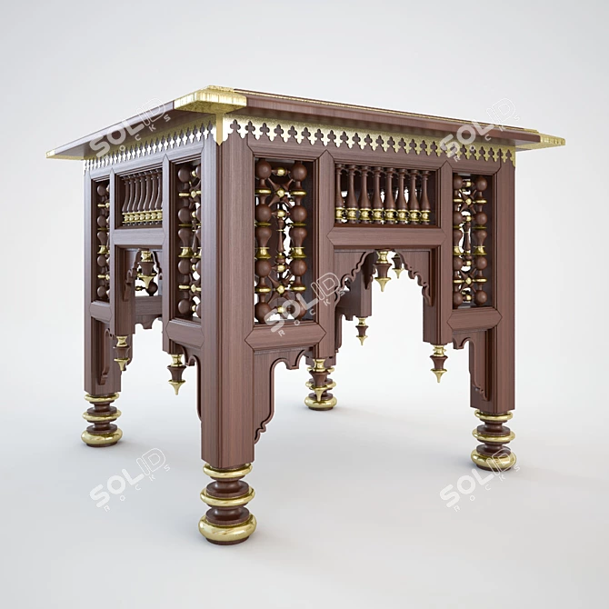 Ancient Egyptian Islamic Table 3D model image 2