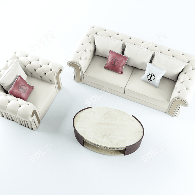 Luxury Turri Couture Furniture Set 3D model image 3