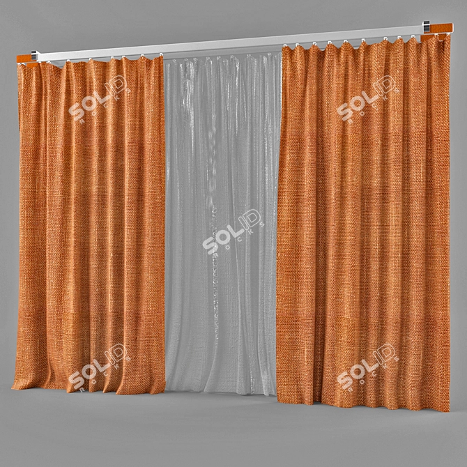 Elegance in Motion: Luxe Curtain 3D model image 1