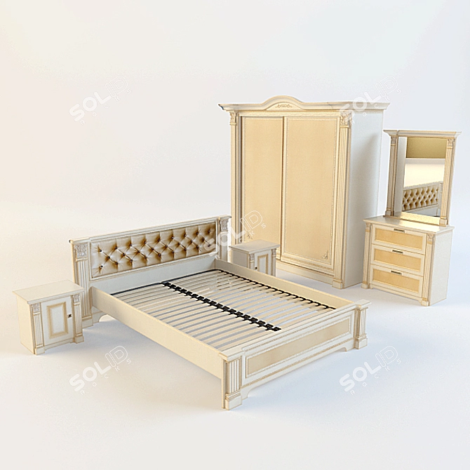 Classic Bedroom Set 3D model image 1