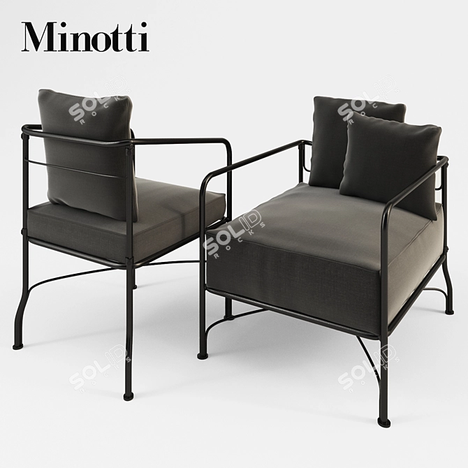  Sleek MINOTTI LE PARC Chair 3D model image 1