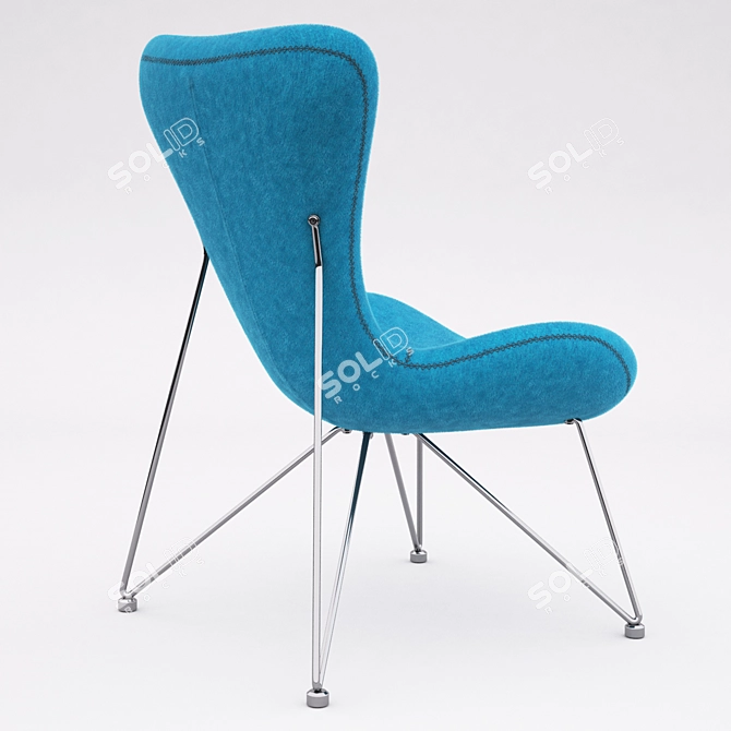 Turquoise Modern Miami Chair 3D model image 2