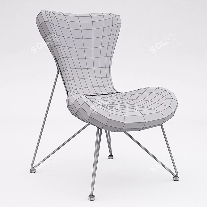 Turquoise Modern Miami Chair 3D model image 3