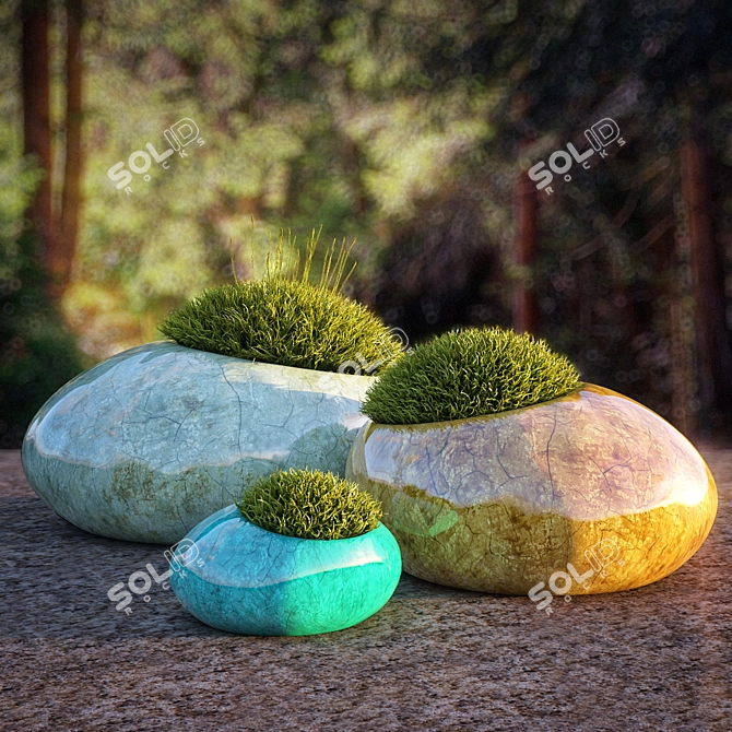 Natural Moss Rocks: Perfect for V-Ray Renders! 3D model image 4