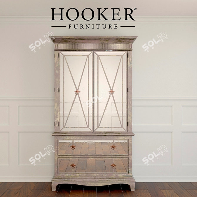 Bedroom Sanctuary Armoire - Spacious Wardrobe Design 3D model image 1